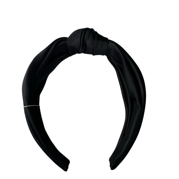 J. Crew Accessories - J.Crew Elegant Knot Black Satin Headband